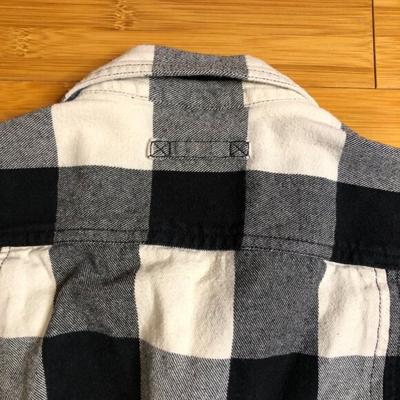 Duluth Women's Free Swingin Flannel Shirt Large Black White Goth Beetlejuice - Picture 9 of 10